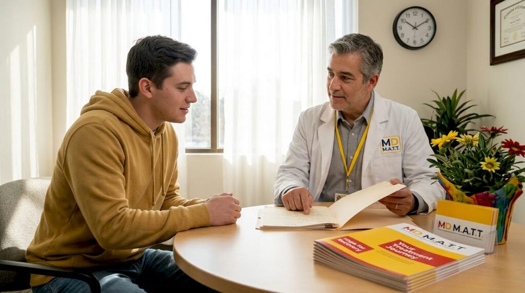 Doctor explains Suboxone withdrawal risks to patient