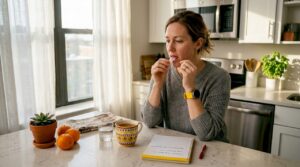Person using Suboxone medication at kitchen table