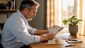 Healthcare professional studying Suboxone safety brochures