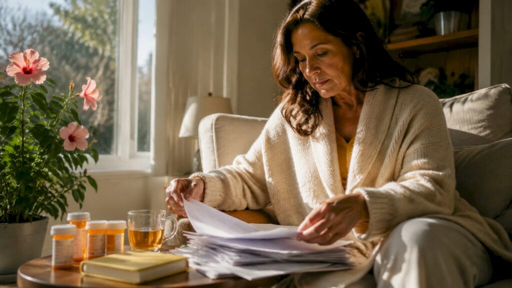Person preparing documents for Suboxone refill appointment