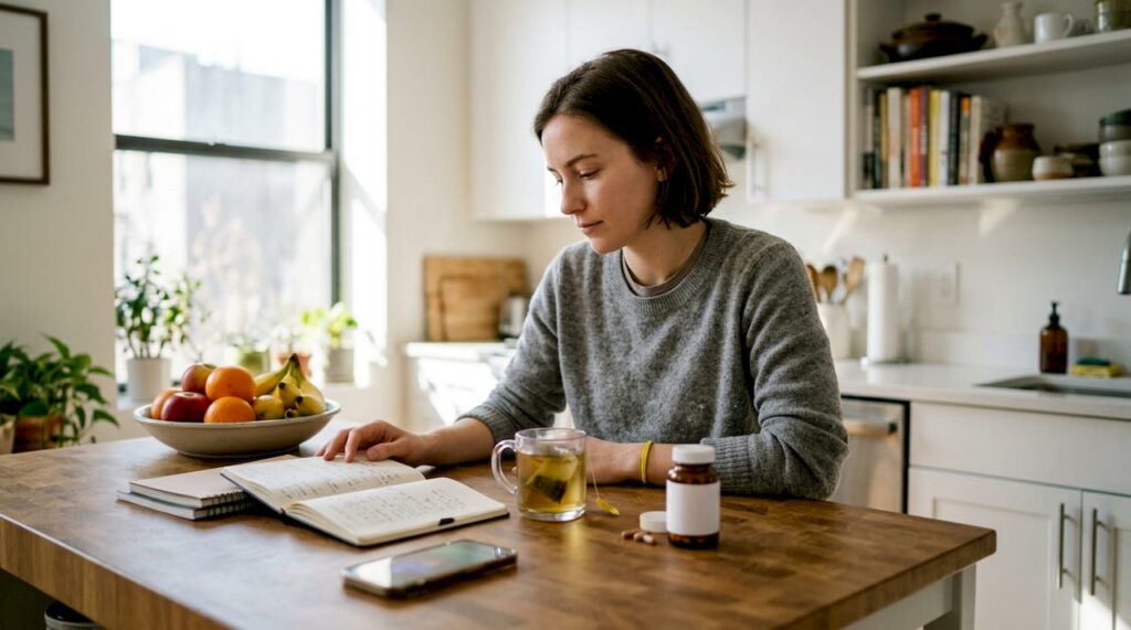 Young woman managing first month Suboxone at home