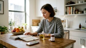 Young woman managing first month Suboxone at home