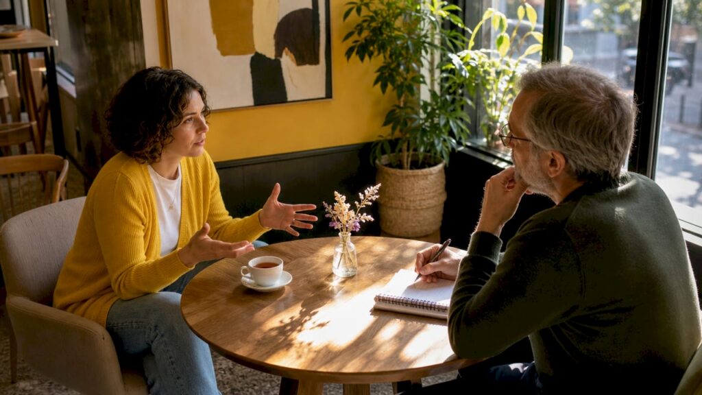 Patient and psychiatrist in therapy session